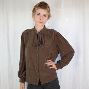 vintage blouse with bow neck